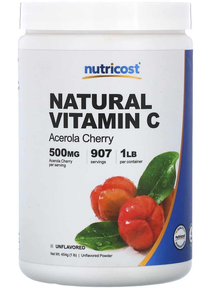 فيتامين سي طبيعي، بدون نكهة، 1 رطل (454 جرام)