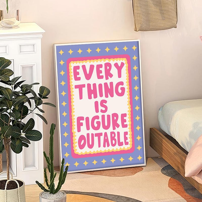 TNESSENTIAL Everything Is Figureoutable Quote Art Canvas Poster, Trendy Wall Art, Funny Aesthetic Decor, Retro Home Decor, Printed Gift - Image 5