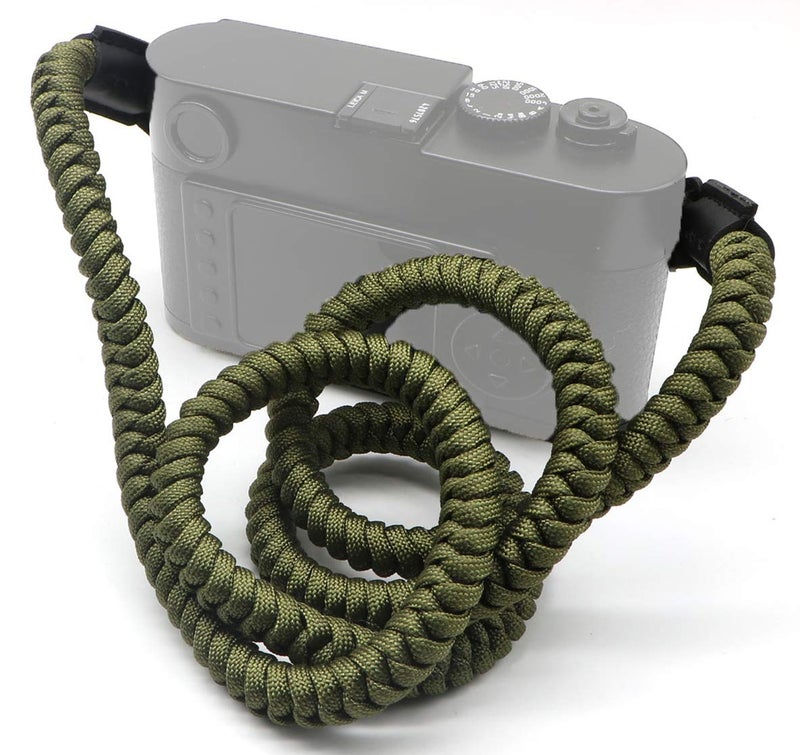 HITHUT Paracord Woven Camera Neck Shoulder Strap Belt Hand Compatible with Canon Nikon Sony Olympus Pentax Fujifilm Panasonic SLR DSLR Digital Mirrorless Cameras 42 inch Green - Image 4