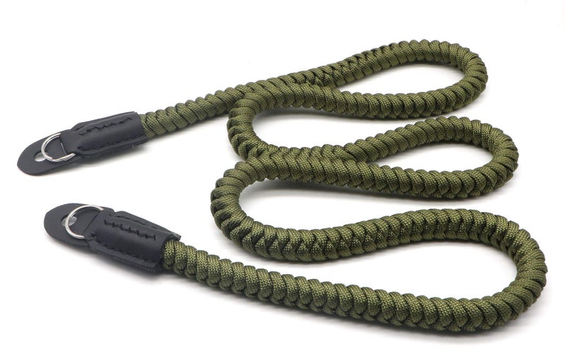 HITHUT Paracord Woven Camera Neck Shoulder Strap Belt Hand Compatible with Canon Nikon Sony Olympus Pentax Fujifilm Panasonic SLR DSLR Digital Mirrorless Cameras 42 inch Green - Image 2