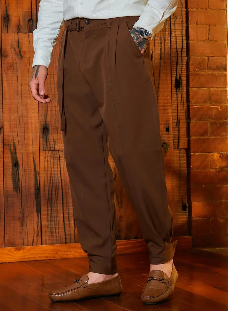 Campus Sutra Lightweight - Panelled Gurkha Trousers