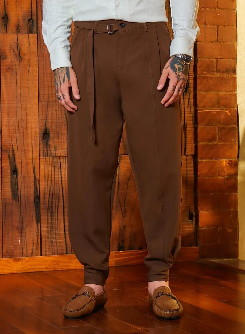 Campus Sutra Lightweight - Panelled Gurkha Trousers
