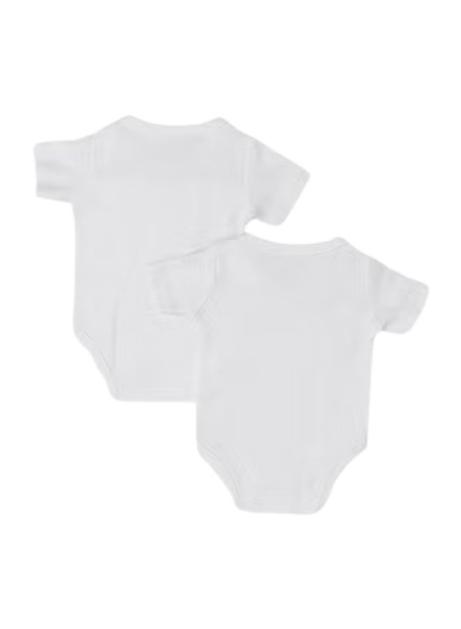 الصياد طقم من قطعتين بودي التفاف بأكمام قصيرة للاطفال – أبيض - Image 2