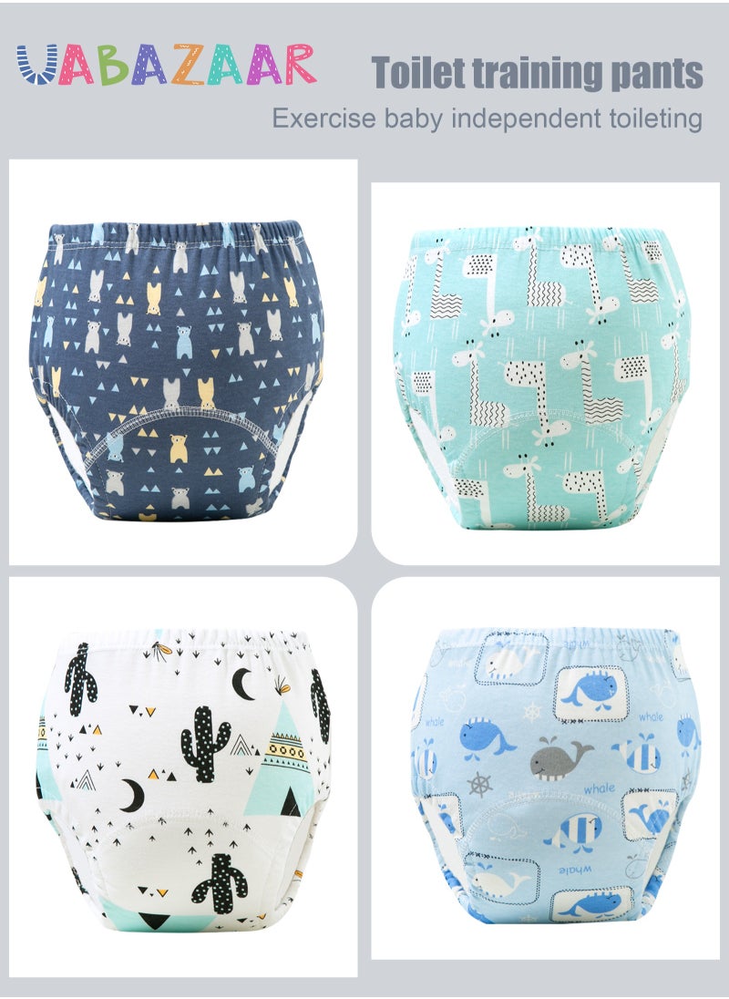 URbazaar Baby Potty Training Underwear for Boys and Girls, 4 Pack Absorbent Training Pants for Toddlers with Printed Reusable Cotton Toilet Training Pants for 12-18kg Kids (2-4 Years)  - Image 2