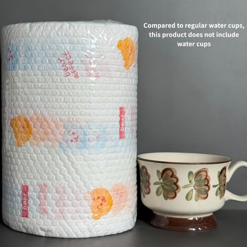 High Efficiency 400 Sheets Disposable Kitchen Paper Towels 100pcs Per Roll Washable Dual Use Wet Dry Household Cleaning Oil Removal Cloth Lazy Cloth Kitchen Paper Towels Cleaning Supplies - Image 3