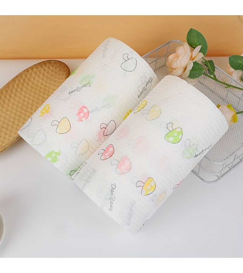 High Efficiency 400 Sheets Disposable Kitchen Paper Towels 100pcs Per Roll Washable Dual Use Wet Dry Household Cleaning Oil Removal Cloth Lazy Cloth Kitchen Paper Towels Cleaning Supplies - Image 4