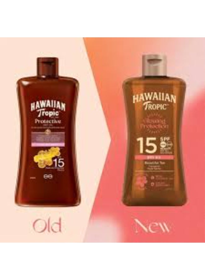 هاوايان تروبيك زيت هاواي تروبيك الجاف للحماية من التوهج بعامل حماية من الشمس 15، 100 مل - Image 2