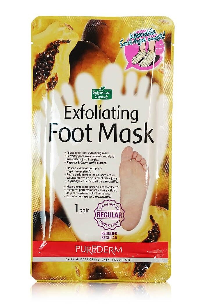 قناع القدم المقشر الكوري بوتانيكال تشويس – جوارب تقشير لإزالة الجلد الميت بخلاصة البابايا والبابونج – زوج واحد