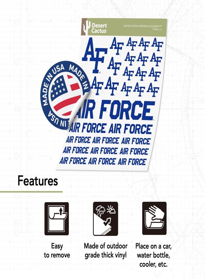 Desert Cactus United States Air Force Academy Sticker Air Force Fighting Falcorns Vinyl Decal Laptop Water Bottle Car Scrapbook Sheet (Type 1-1) - Image 4