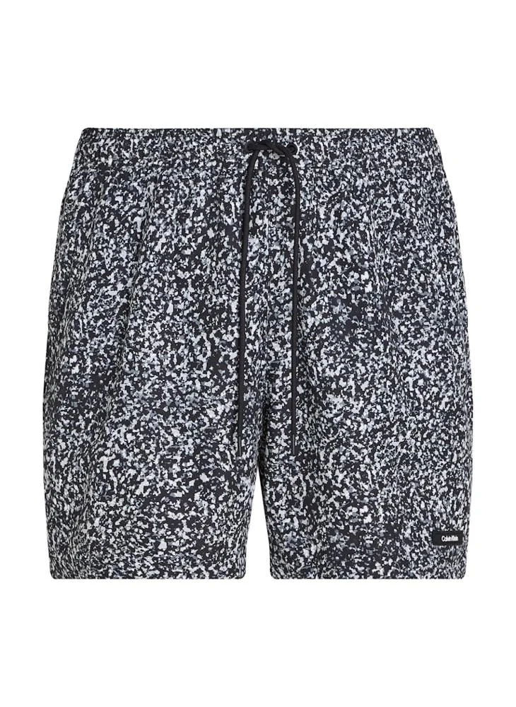 كالفن كلاين Medium Drawstring-Print Swim Shorts