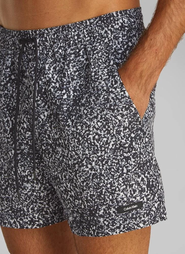 كالفن كلاين Medium Drawstring-Print Swim Shorts