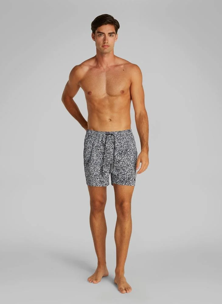 كالفن كلاين Medium Drawstring-Print Swim Shorts