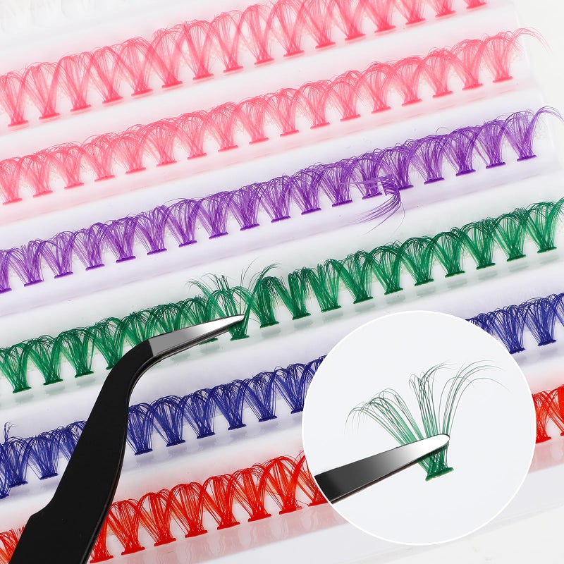 Sibba Colored Lashes Cluster, 14MM Individual False Lashes, Wispy & Curl Eyelashes, DIY Eyelashes Extension at Home, 140Pcs Colorful Cluster Eyelashes - Image 3