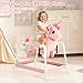 FUNLIO Unicorn Spring Rocking Horse for Kids 36 Rainbow Fairy Ride on Horse with Covered Spring Sturdy Frame Neighing Galloping Sound for Pretend Play Horse Toys Gift CPC CE CertifiedPink - Image 4