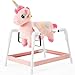 FUNLIO Unicorn Spring Rocking Horse for Kids 36 Rainbow Fairy Ride on Horse with Covered Spring Sturdy Frame Neighing Galloping Sound for Pretend Play Horse Toys Gift CPC CE CertifiedPink - Image 2
