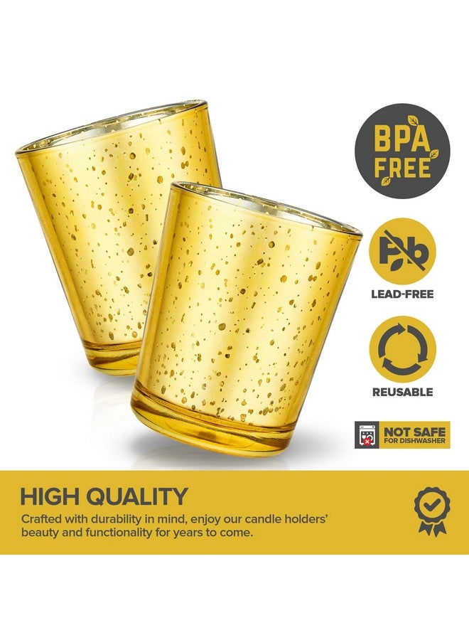 Stock Your Home Stock Your Home Gold Votive Candle Holders Bulk Pack (36 Count), Tea Lights Candle Holder for Table Centerpiece, Christmas, Valentine, and Wedding Votive Candle Holders, Glass Votives Set  - Image 3