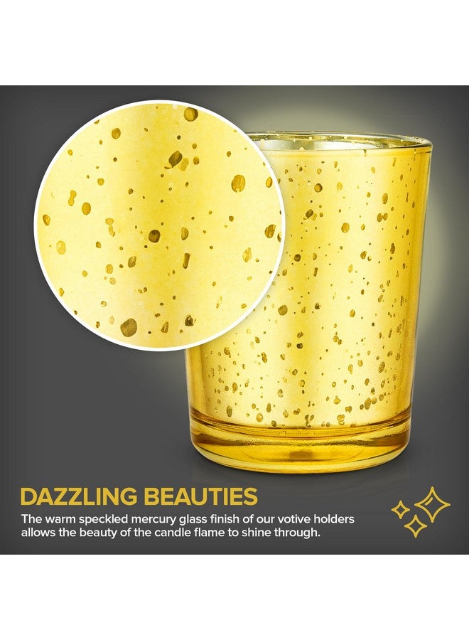 Stock Your Home Stock Your Home Gold Votive Candle Holders Bulk Pack (36 Count), Tea Lights Candle Holder for Table Centerpiece, Christmas, Valentine, and Wedding Votive Candle Holders, Glass Votives Set  - Image 4