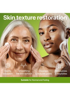 REMEDIAL PAX Glycolic Acid Resurfacing Pads for Face and Body - Exfoliating Facial Peel - Vitamins B5 C E, Green Tea - Glycolic Acid Face Wash – 60 Pre-Moistened Cotton Pads for Face Cleansing and Peeling  - Image 3