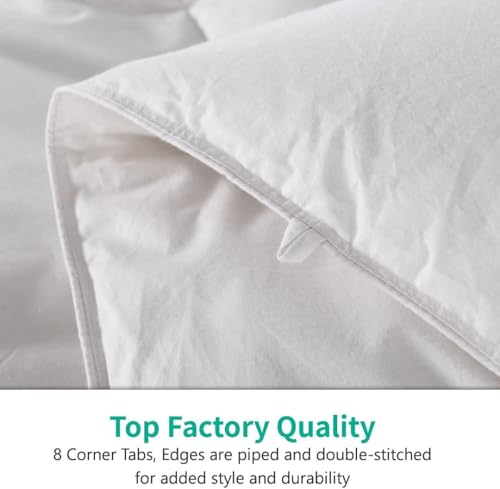 APSMILE King Size Down Feather Fibers Heavyweight Duvet Insert - Thick Comforter with 100% Cotton Cover, Fluffy Fill-Power Winter Bedding for Cold Weather (106 x 90 inches, Ivory White) - Image 5