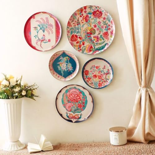 RITUALISTIC Birds of Paradise Wall Plates & Paintings | Perfect Home Decor and Wall Decor Items for Your Hall and Living Room | Set of 5 | Gift items - Image 1