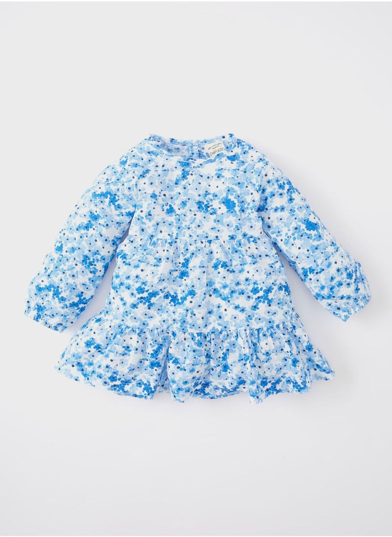DeFacto - Baby Girl Floral Long Sleeve Seersucker Textured D - Image 1