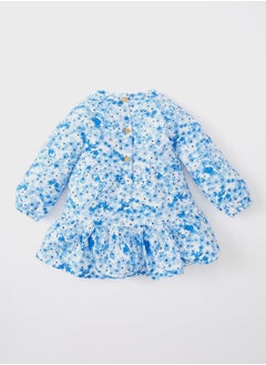 DeFacto Baby Girl Floral Long Sleeve Seersucker Textured D  - Image 1