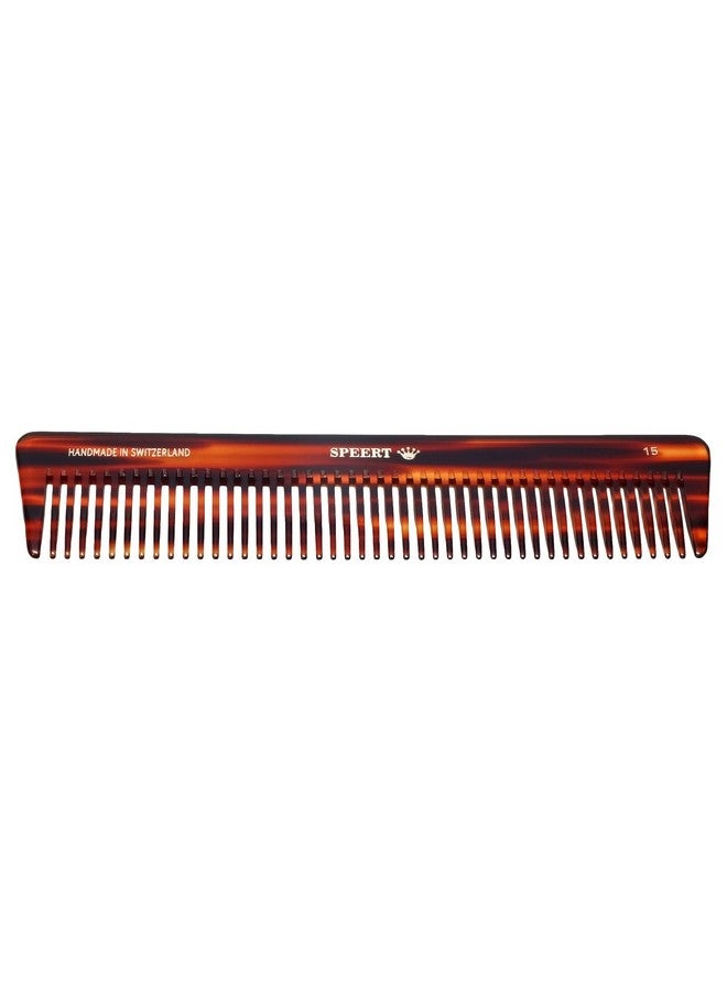 Speert Handmade European Swiss Tortoise Comb 15 7 3/8"X 1 9/16"Inch Havana Brown Gold - Image 1