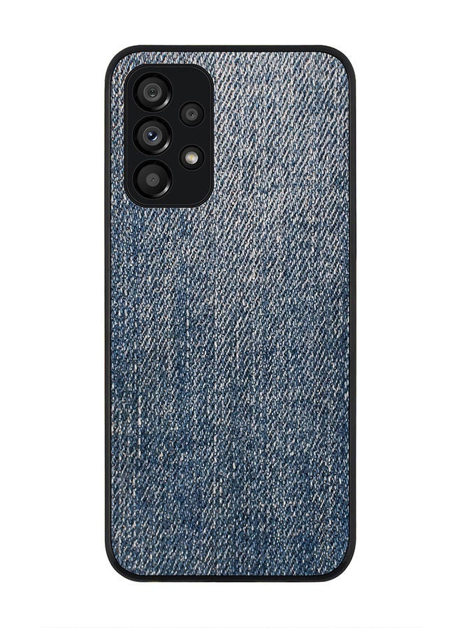 Stylizedd Rugged Black edge case for Samsung Galaxy A23 (LTE/4G) Slim fit Soft Case Flexible Rubber Edges Anti Drop TPU Gel Thin Cover - Dark Denim Print - Image 1