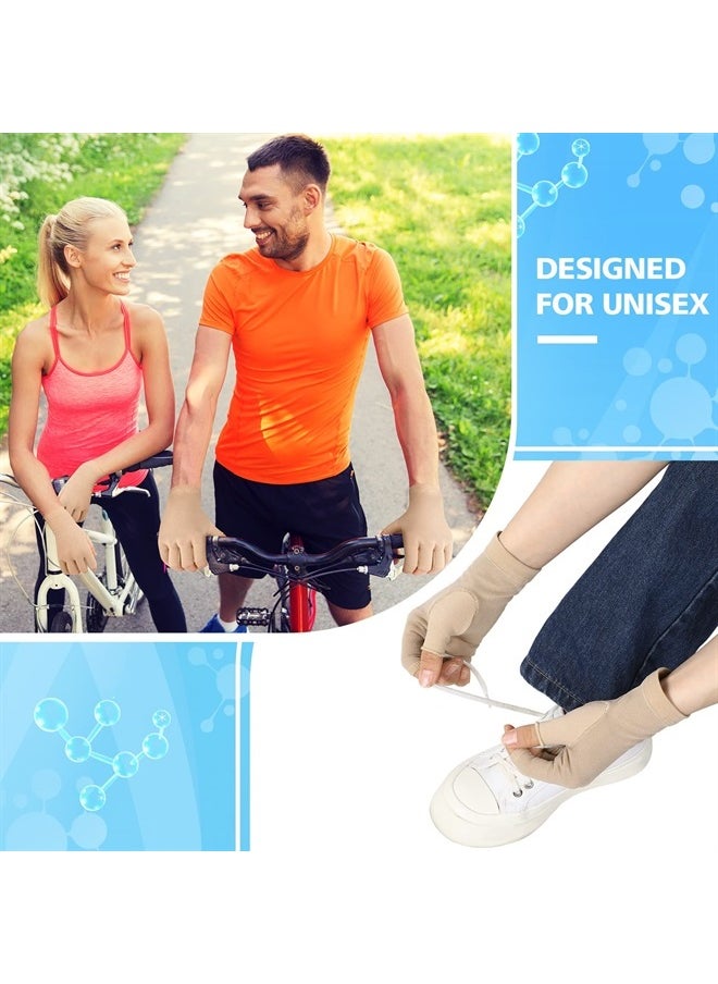 Woanger - 2 Pairs Seamless Lymphedema Compression Gloves 20-30 mmHg Fingerless Compression Gloves (Large) - Image 1
