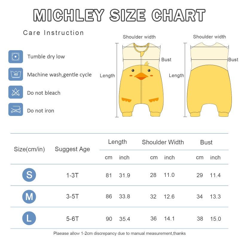 MICHLEY كيس نوم ميتشلي للأطفال مع أقدام، كيس نوم بدون أكمام للرضع، حقيبة نوم بفتحة سحاب ثنائية الاتجاه، بطانية قابلة للارتداء للأطفال المتنقلين، بطريق، 3-5 سنوات - Image 2