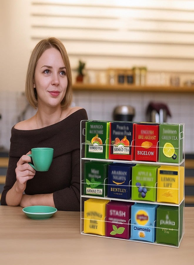 AojSup Acrylic Tea Bag Organizer for 216 Tea Packets, No Assembly Required, Display Holder for Countertop, Vertical Tea Bag Caddy for Cabinet, Tea bar Accessories, Teabags Storage Containers - Image 4