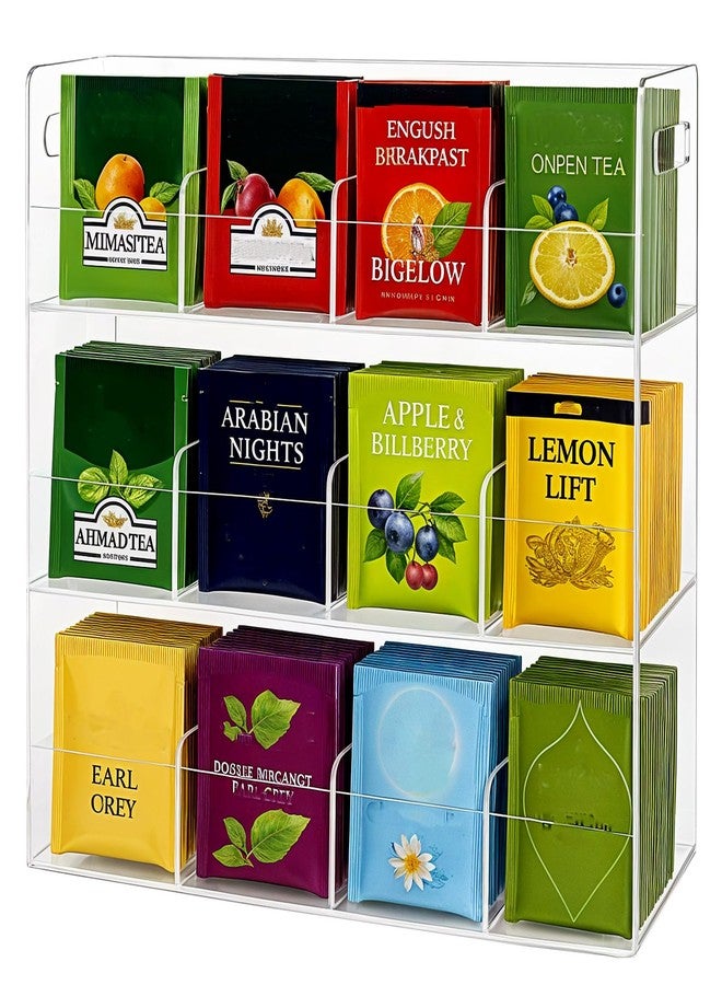 AojSup Acrylic Tea Bag Organizer for 216 Tea Packets, No Assembly Required, Display Holder for Countertop, Vertical Tea Bag Caddy for Cabinet, Tea bar Accessories, Teabags Storage Containers - Image 1