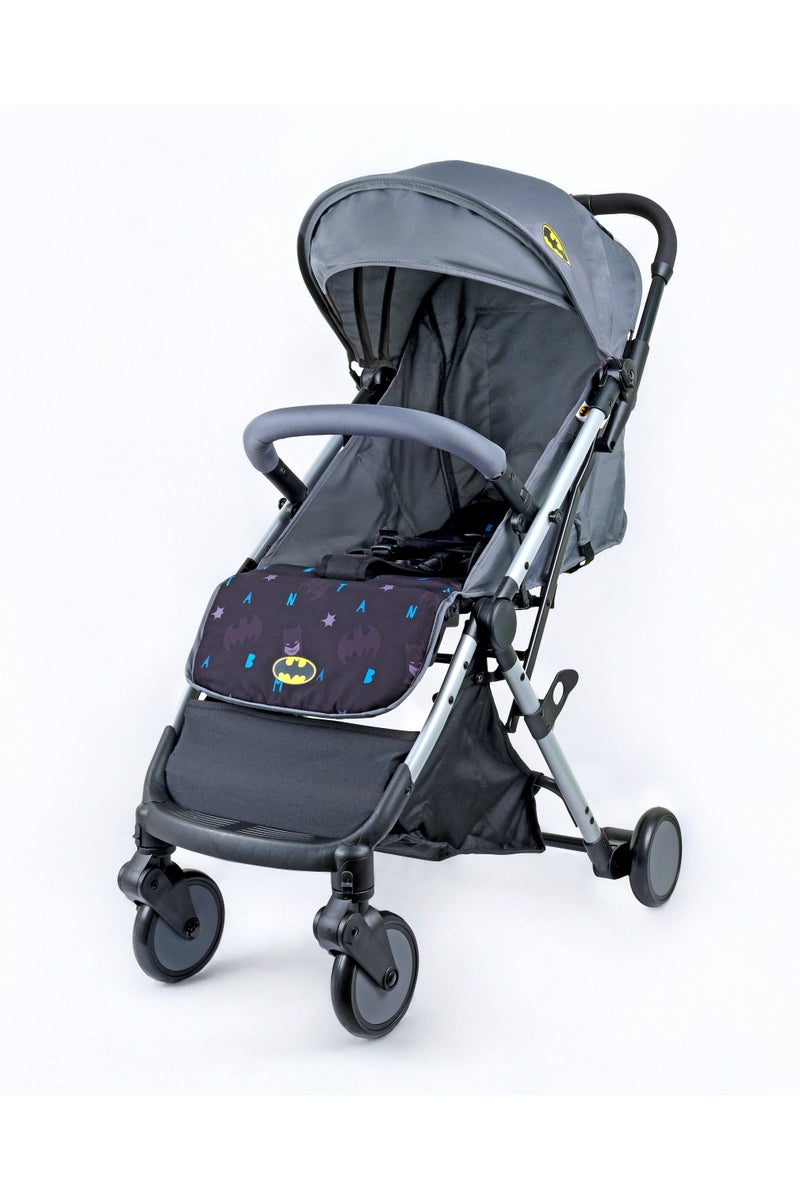 Warner Bros Batman Baby/Kids Travel Stroller 0 36 months, Storage Basket, Detachable Bumper, 5 Point Safety Harness, Compact Foldable Design, Grey - Image 1