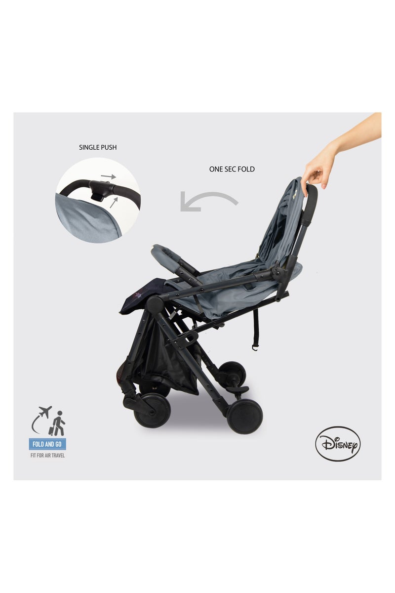 Warner Bros Batman Baby/Kids Travel Stroller 0 36 months, Storage Basket, Detachable Bumper, 5 Point Safety Harness, Compact Foldable Design, Grey - Image 5