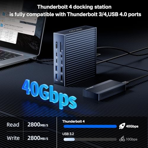 ACASIS Thunderbolt 4 Dock - 21 Ports, 8K60Hz HDMI, 2.5 GbE Ethernet, SD/TF 4.0, 10Gbps USB C/A 3.2 Gen2, 3.5mm Audio, MacBook Docking Station Dual Monitor, 40Gbps Dock for Mac M1/M2/M3 Pro/Max - Image 3