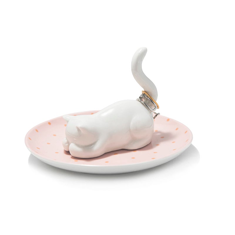 Lynagert Cat Ring Holder Ring Dish Ceramic Jewelry Holder Dish Trinket Tray For Rings Earrings Trinkets Organizer, Funny Cat Themed Gifts for Mom, Birthday Gifts for Women - Image 2