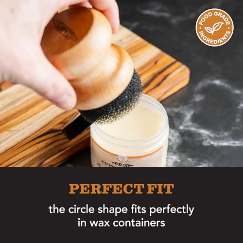 CLARK'S Food Grade Mineral Oil & Wax Applicator for Round Wood Cutting Board, Butcher Blocks, Bamboo, and Utensils – USA Maple Construction - Image 4