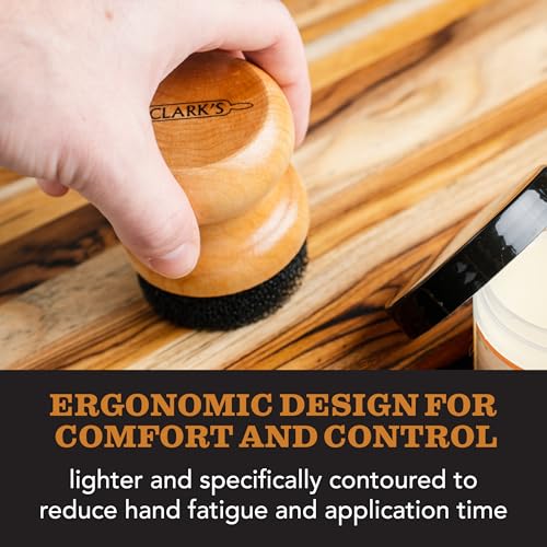 CLARK'S Food Grade Mineral Oil & Wax Applicator for Round Wood Cutting Board, Butcher Blocks, Bamboo, and Utensils – USA Maple Construction - Image 3