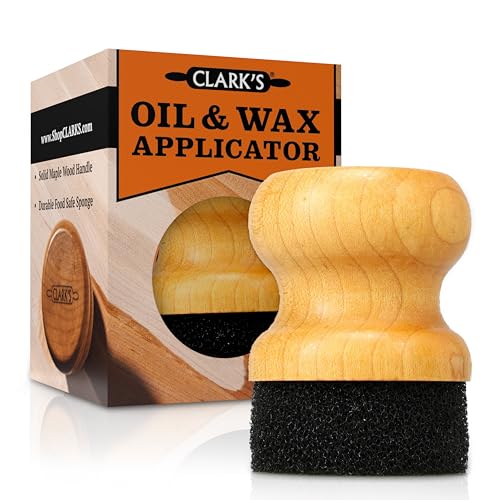 CLARK'S Food Grade Mineral Oil & Wax Applicator for Round Wood Cutting Board, Butcher Blocks, Bamboo, and Utensils – USA Maple Construction - Image 1