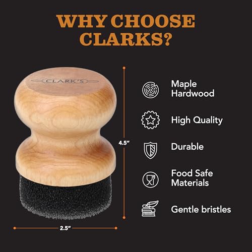 CLARK'S Food Grade Mineral Oil & Wax Applicator for Round Wood Cutting Board, Butcher Blocks, Bamboo, and Utensils – USA Maple Construction - Image 2