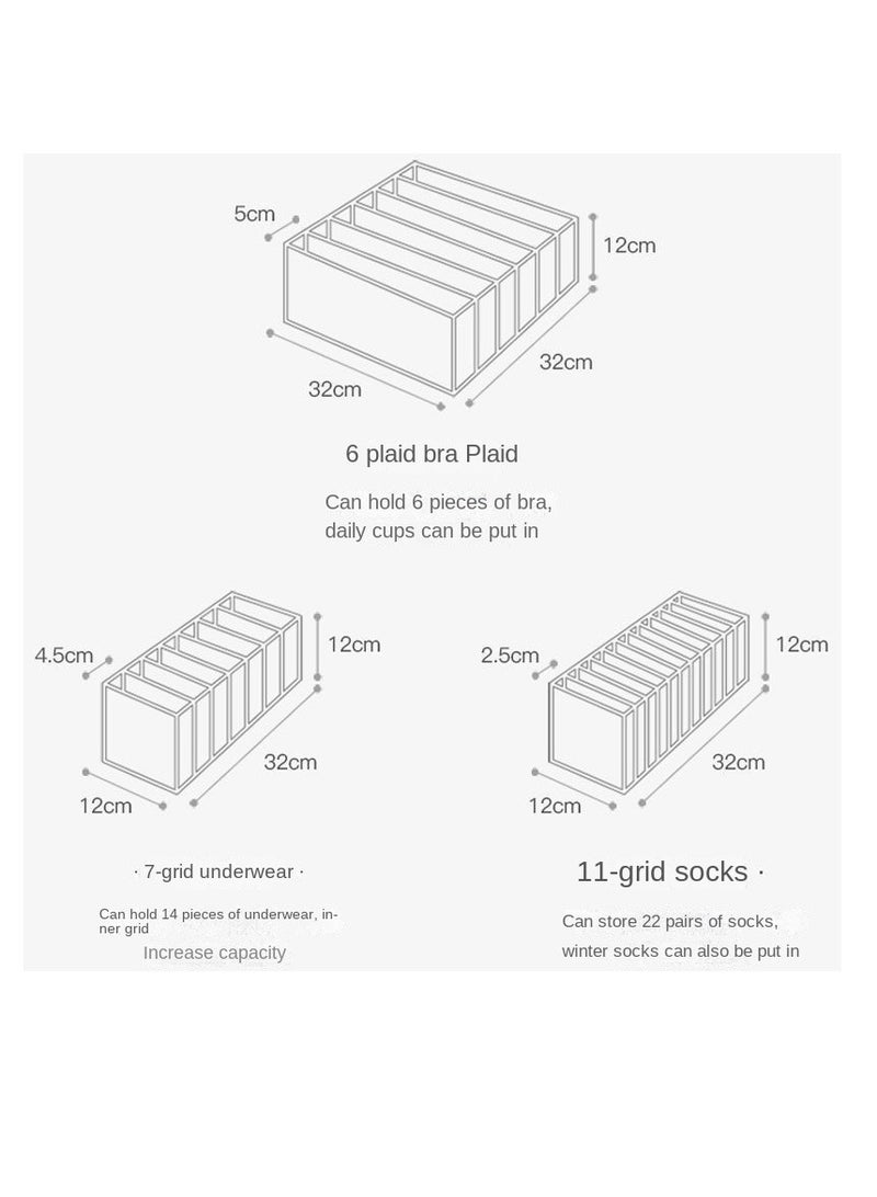 Y&D 3-Piece Drawer Style Thickened Underwear Storage Bag Dormitory Home Storage Box Mesh Socks Transparent Storage - Image 2