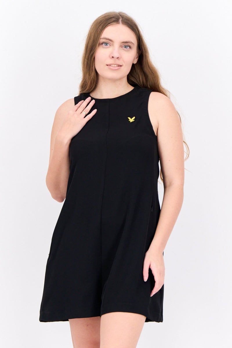Lyle & Scott Women Brand Logo Mini Dress, Black - Image 1