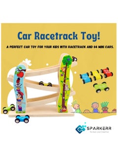 SPARKERR SPARKERR Wooden Car Racetrack, Toy car racing Track, Ramp Racer With 4 Mini Cars Set, Educational Creative Toddler Toy for Kids, Little Boy and Girl at Home or for Gifting  - Image 2