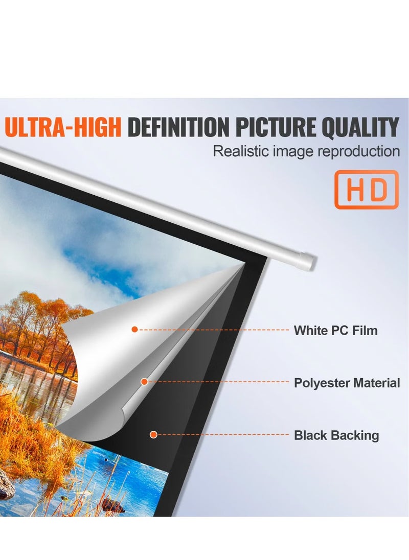 Flash Hawk 60 Inch 16:9 Wall Mount Electric Projector Screen Motorized Projection Curtain with Remote Control For Home Cinema/Home Theater/Home Gaming/Home Party  - Image 4
