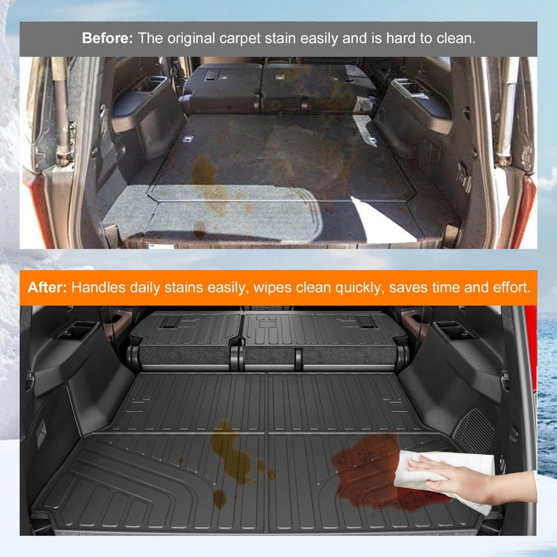powoq Cargo Mat Compatible with 2024-2026 Toyota Land Cruiser Trunk Mat Lexus GX550 Overtrail Cargo Liner TPE Backrest Trunk Liner Replacement for 2024-2026 Toyota Land Cruiser Accessories - Image 3