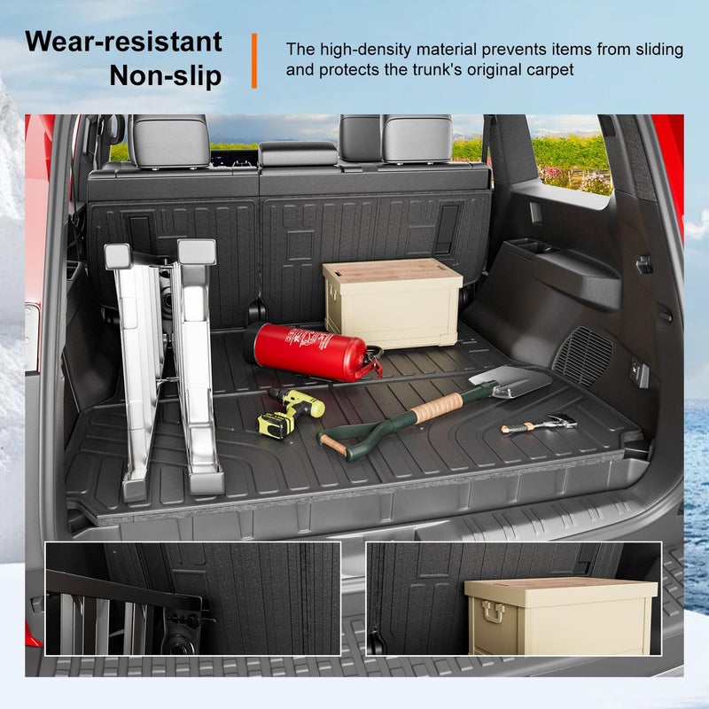 powoq Cargo Mat Compatible with 2024-2026 Toyota Land Cruiser Trunk Mat Lexus GX550 Overtrail Cargo Liner TPE Backrest Trunk Liner Replacement for 2024-2026 Toyota Land Cruiser Accessories - Image 4