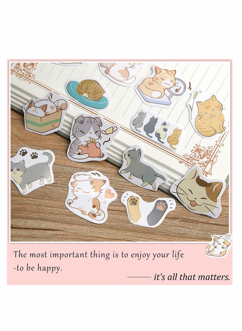 Excefore Cat Theme Stickers, 2 Boxes/ 90 PiecesDecoration Cute Cats Stickers, Self-Adhesive Scrapbooking Stickers for Laptop Planners Scrapbook Suitcase Diary Notebooks Album  - Image 3