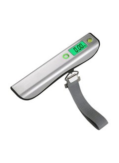 Portable Digital Luggage Scale, Hanging Travel Baggage Scale, Lightweight Handheld Suitcase Weight Scale with Backlit LCD Display, 110 Lb Capacity, Silver
