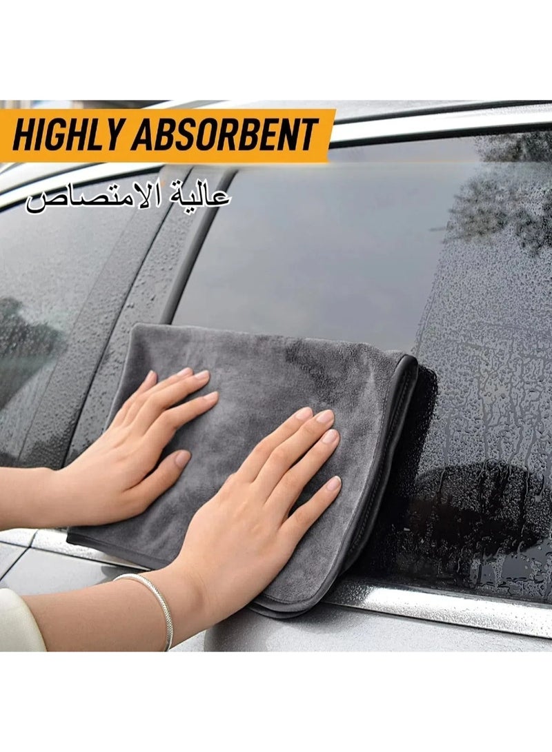3 Pack Microfiber Car Cleaning Towel Cloth Multifunctional Wash Washing Drying Cloths Cleaning Wipes Super Absorbent Microfiber Towel - Image 2