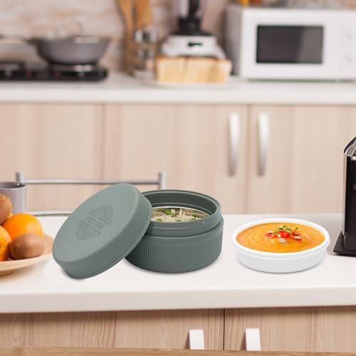 JAYPEE Mini Max Lunch Box for School, Office, Ideal for Snacks and Meal, Keeps Food Hot & Fresh Insulated Stainless Steel Inner with Plastic Dish Inside for Office, College and Picnic, Green, 830 ml - Image 4